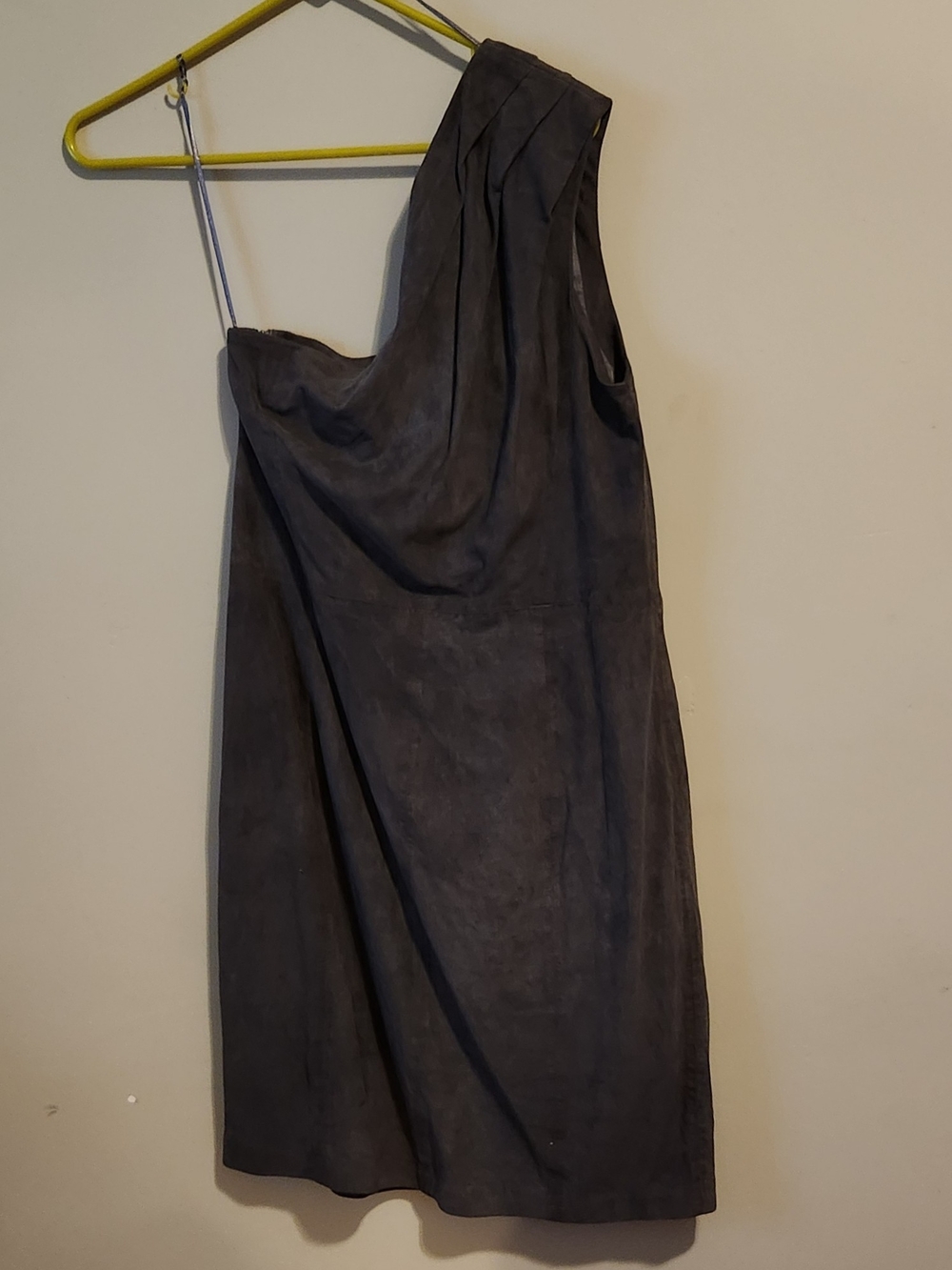 Jimmy Choo One-Shoulder Gray Suede Dress NWT